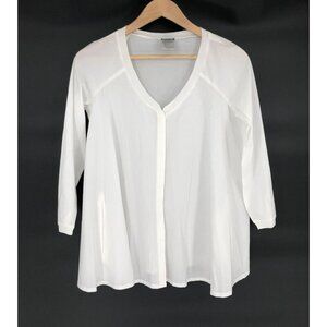 Kristensen Du Nord Womens Oversized Blouse Size 1/US Size 4 White Italy Coastal